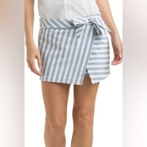 Vineyard Vines preppy coastal crossover striped skirt size 0 blue and white